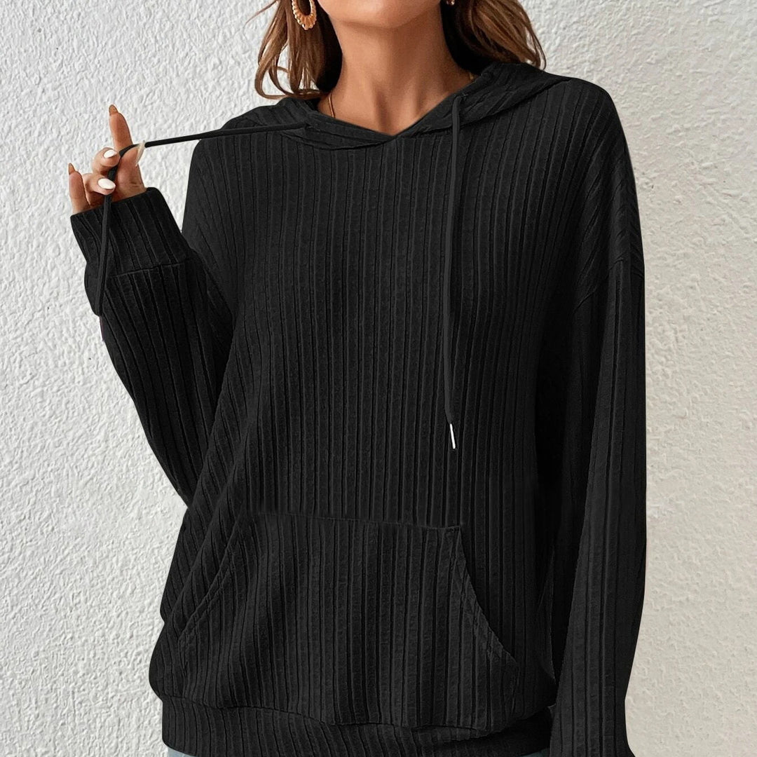 Casual women's hoodie with textured design and practical pockets Lune London