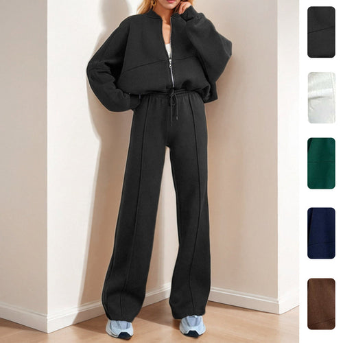 Ensemble sportif pour femmes avec fermeture éclair et jambes larges Chic & Stil