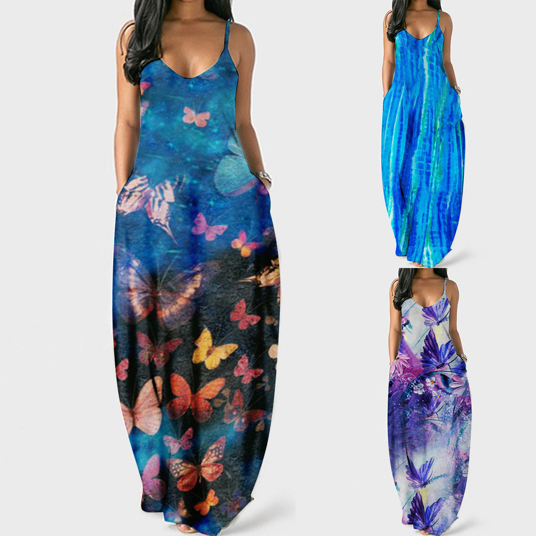 Floral maxi dress for women with adjustable straps Lune London