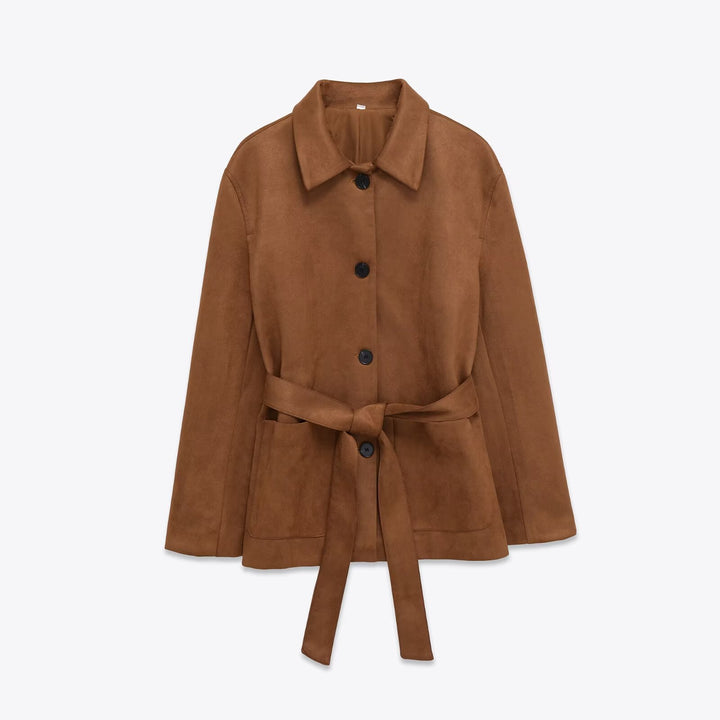 Ladies stylish jacket with belt and elegant buttons Lune London