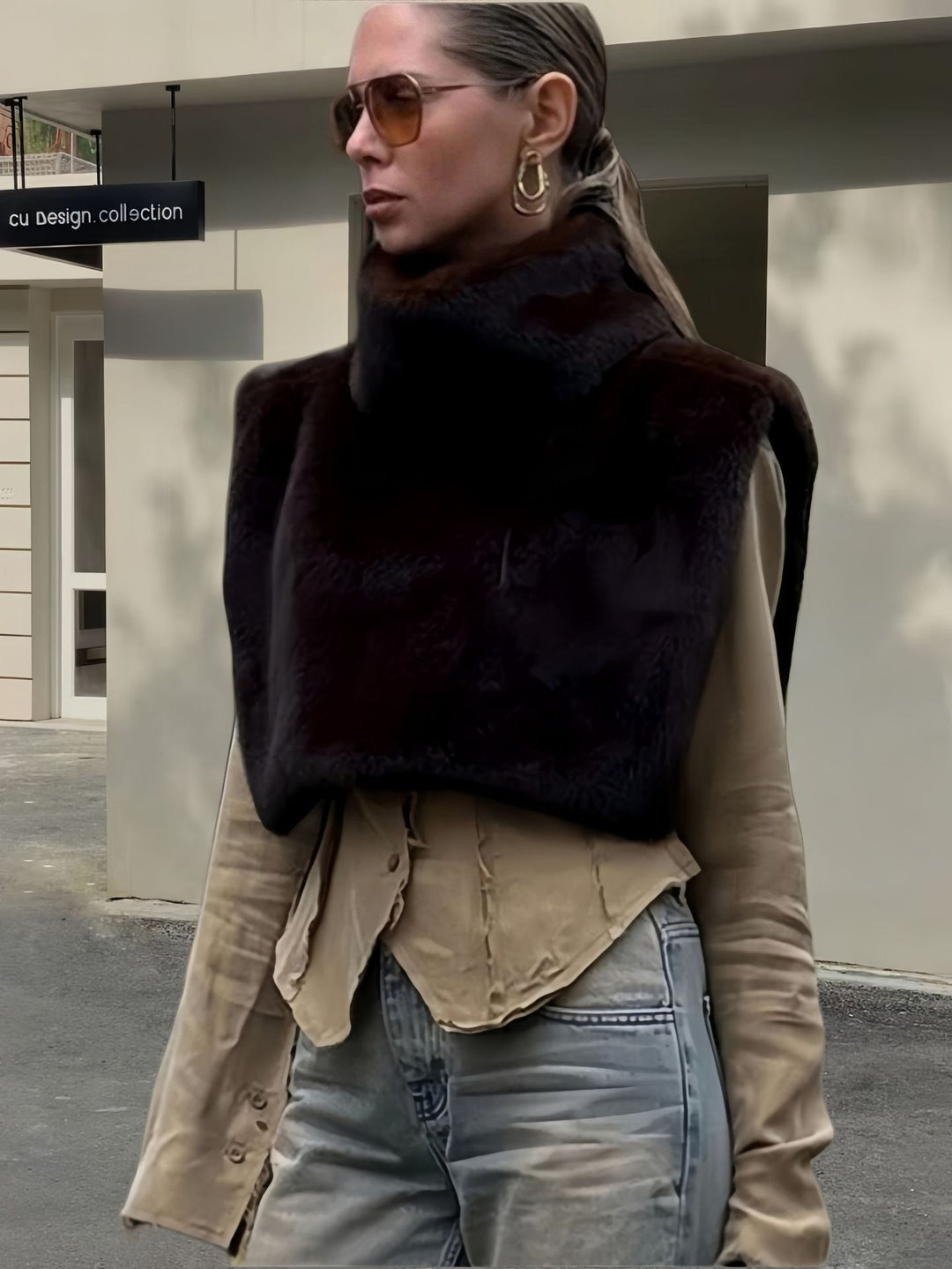 Ladies Chic and Stylish Faux Fur Jacket