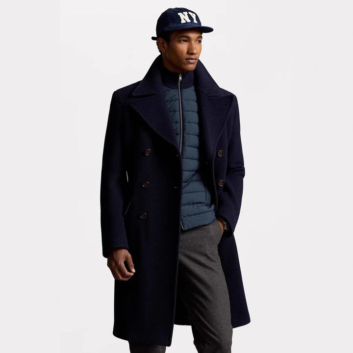 Elegant classic coat for men with removable vest Lune London