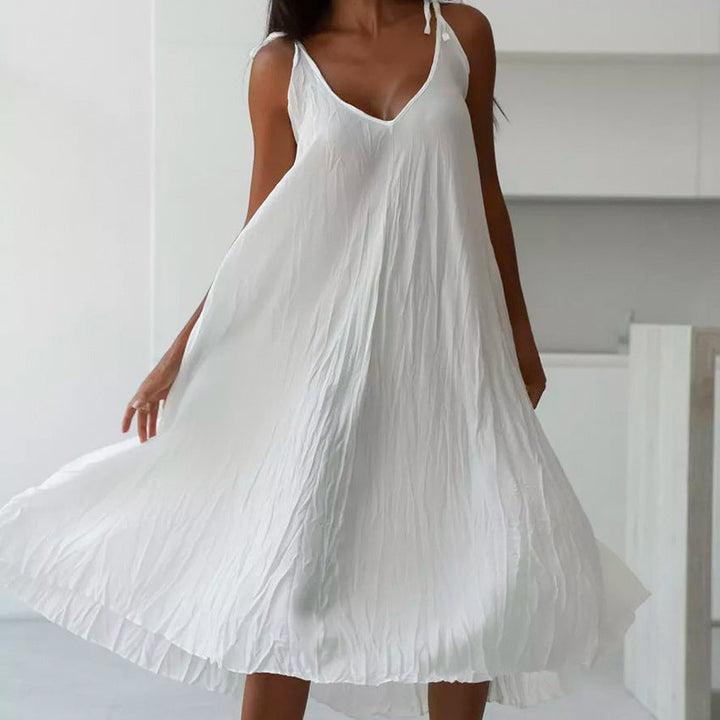 Lune London | Women's White Loose Idle Long Slip Nightgown Casual Comfortable Outerwear Homewear