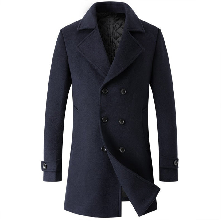 Elegant double-breasted coat for men, slim fit and padded lining Lune London