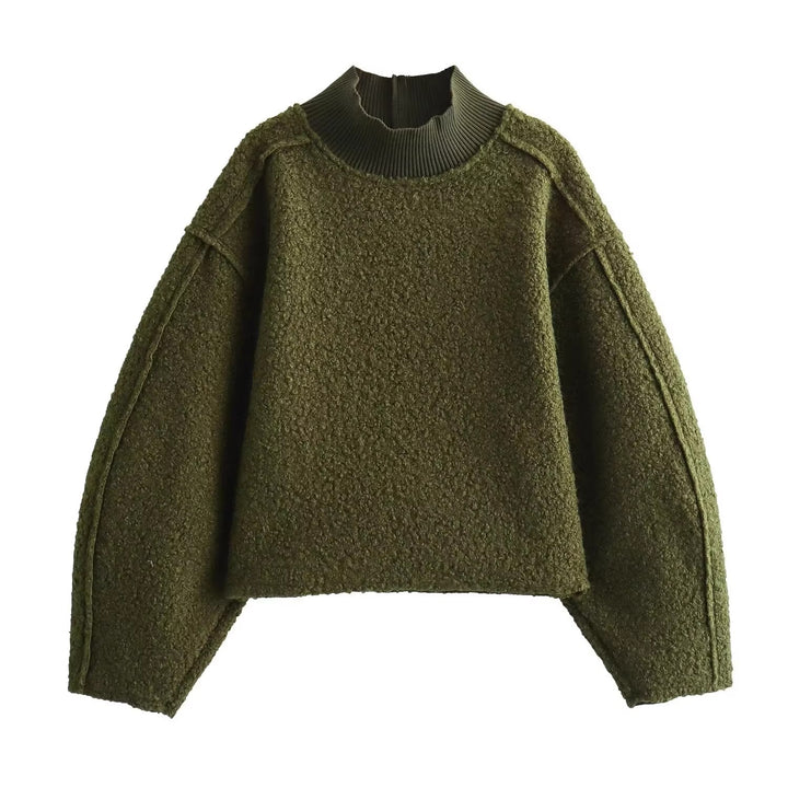 Chunky knit sweater for women with high collar Lune London