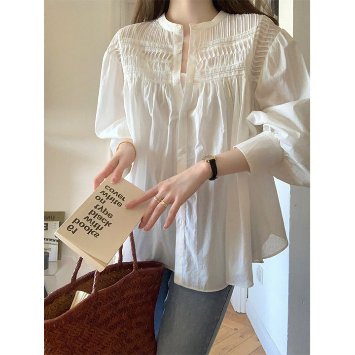 Embroidered button blouse for women Lune London