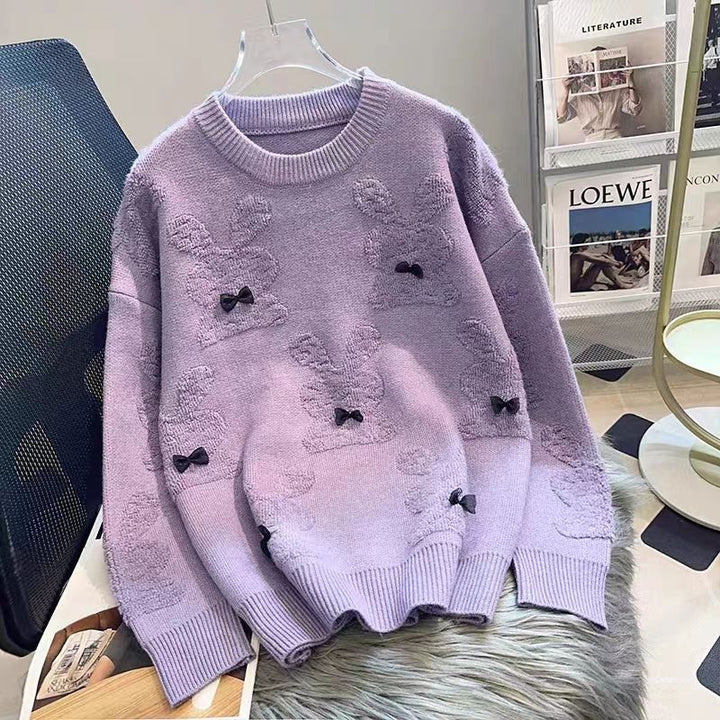 Pull confortable pour femmes avec des appliqués animaux ludiques Chic & Stil
