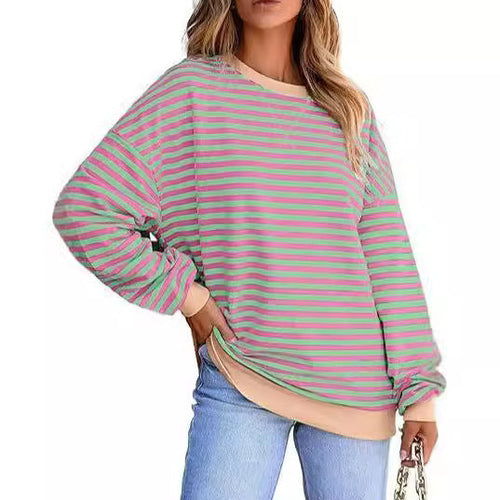 Women's Casual Sweater with Wide Stripes Lune London