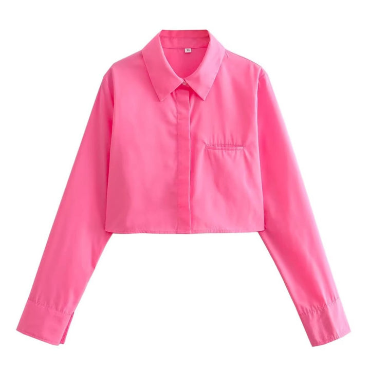 Women's cropped blouse with classic collar Lune London