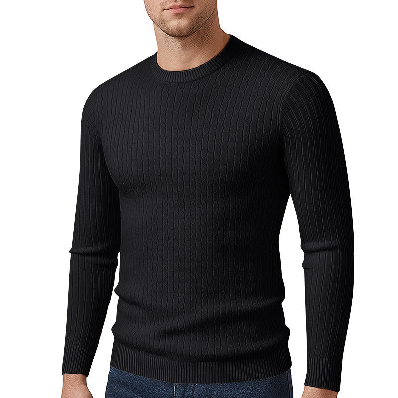 Fine knit sweater for men with structured twisted pattern Lune London