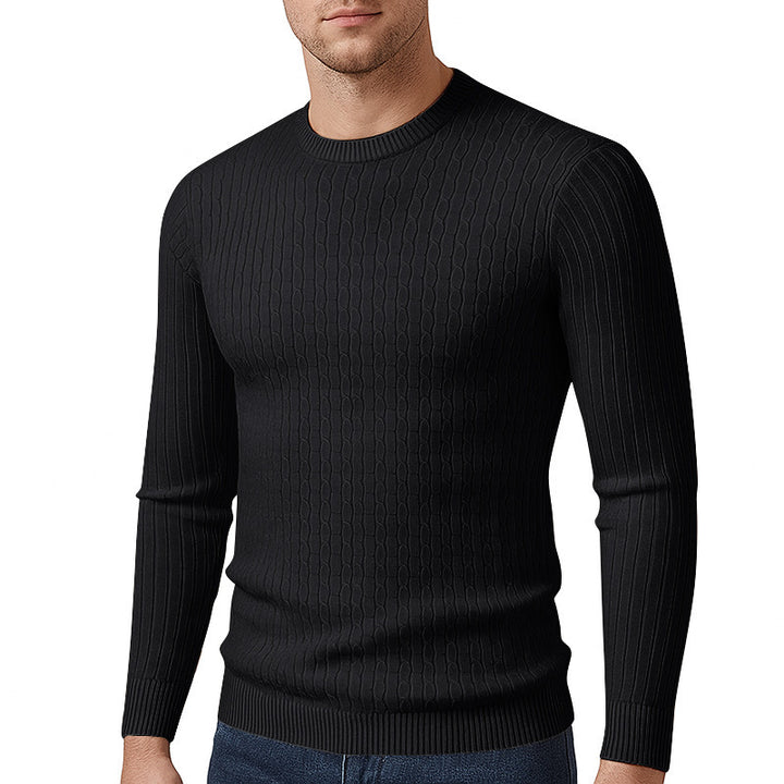 Fine knit sweater for men with structured twisted pattern Lune London