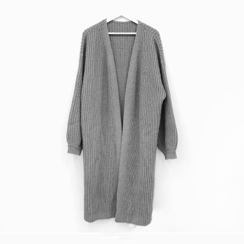 Knit coat for women with a relaxed fit and a deep V neck Lune London