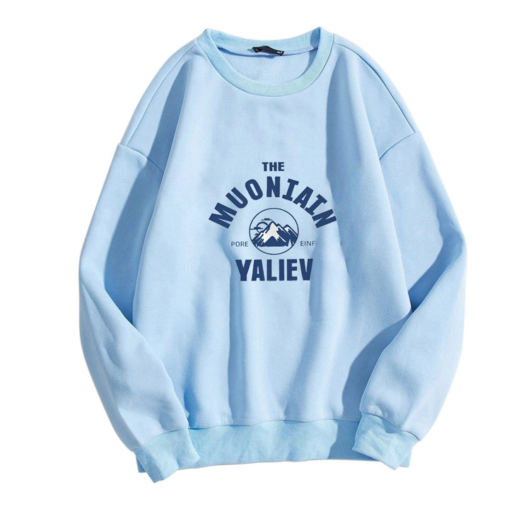 Women's cozy sweatshirt with front mountain motif Chic & Stil