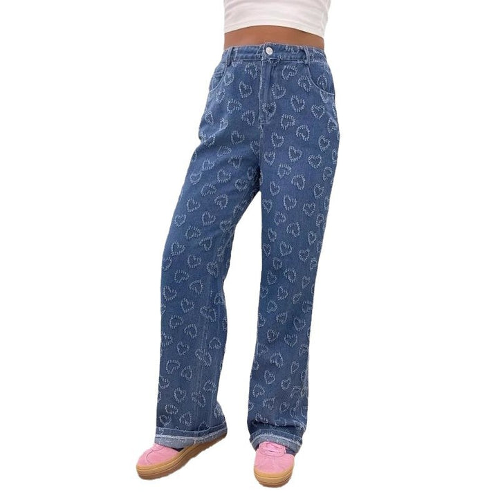 Lune London Floral Print Women's Jeans Pants