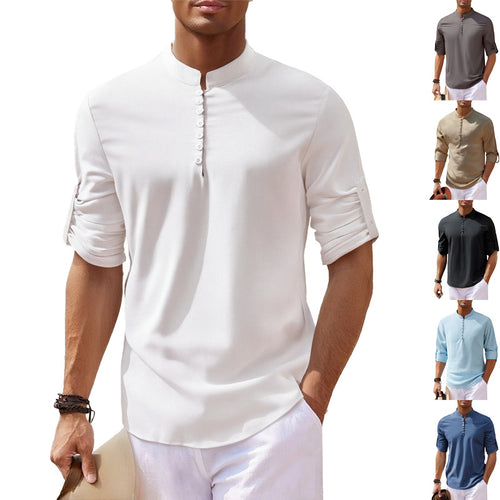 Shirt for men with modern buttons and practical rolled-up sleeves Lune London