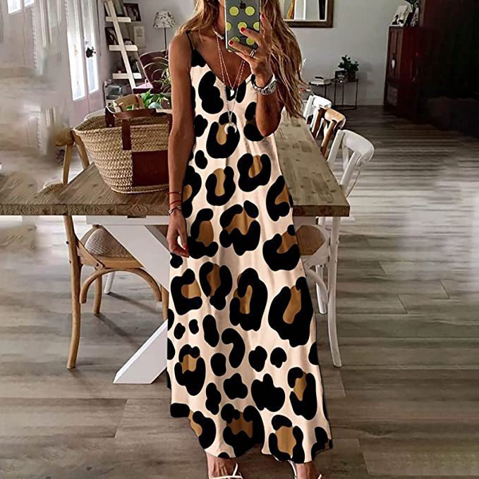 Lune London leopard pattern maxi dress for women