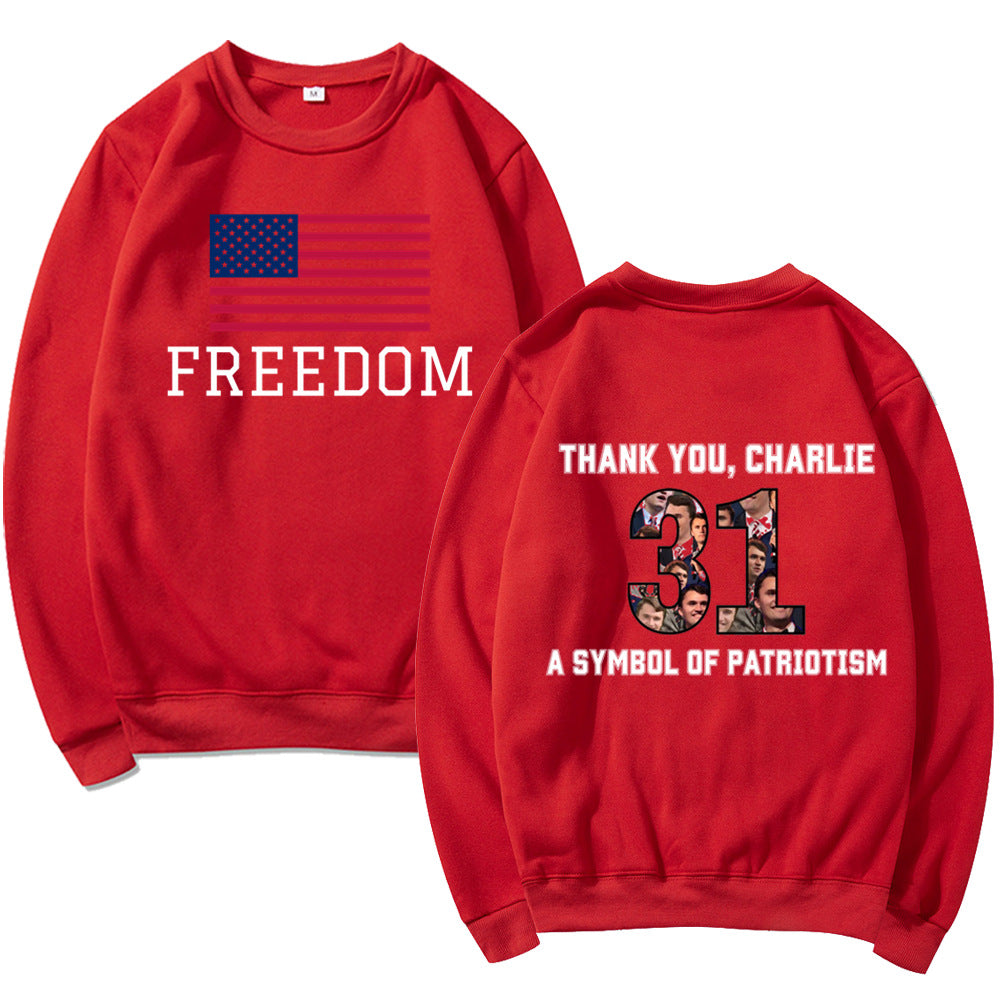 Sweatshirt pour femmes avec imprimé patriotique et matériau doux Chic & Stil