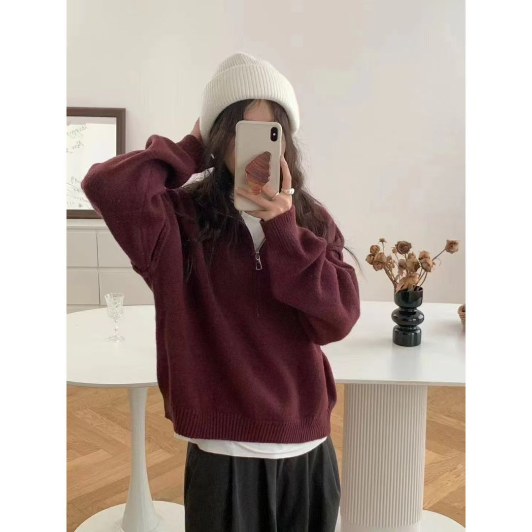 Pull stylé pour femmes avec demi-zip Chic & Stil