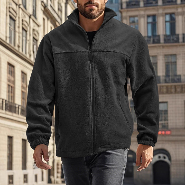 Fleece jacket for men with practical pockets and high collar Lune London