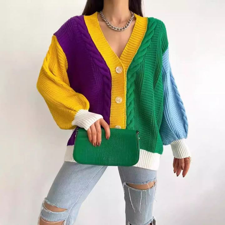 Ladies colorful vest with braided details Lune London