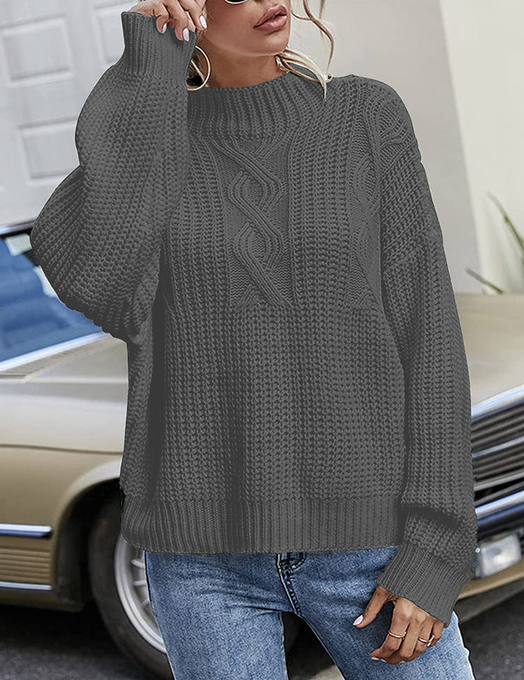 Ladies thick knitted casual sweater with a loose fit and breathable design Lune London