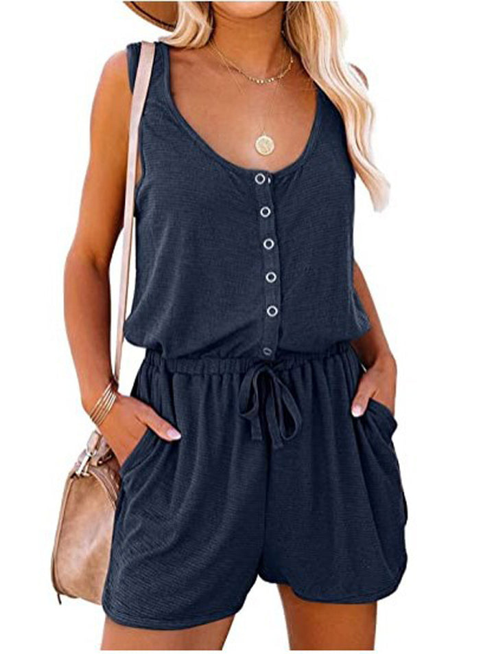 Ladies Practical jumpsuit with button details and adjustable waist Lune London