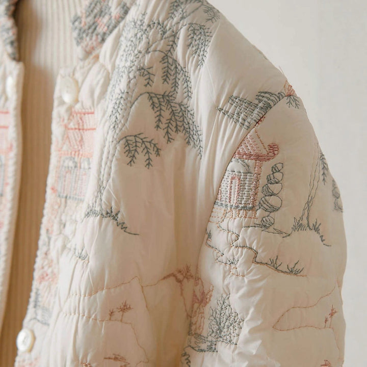 Veste matelassée légère pour femmes avec broderies élégantes Chic & Stil