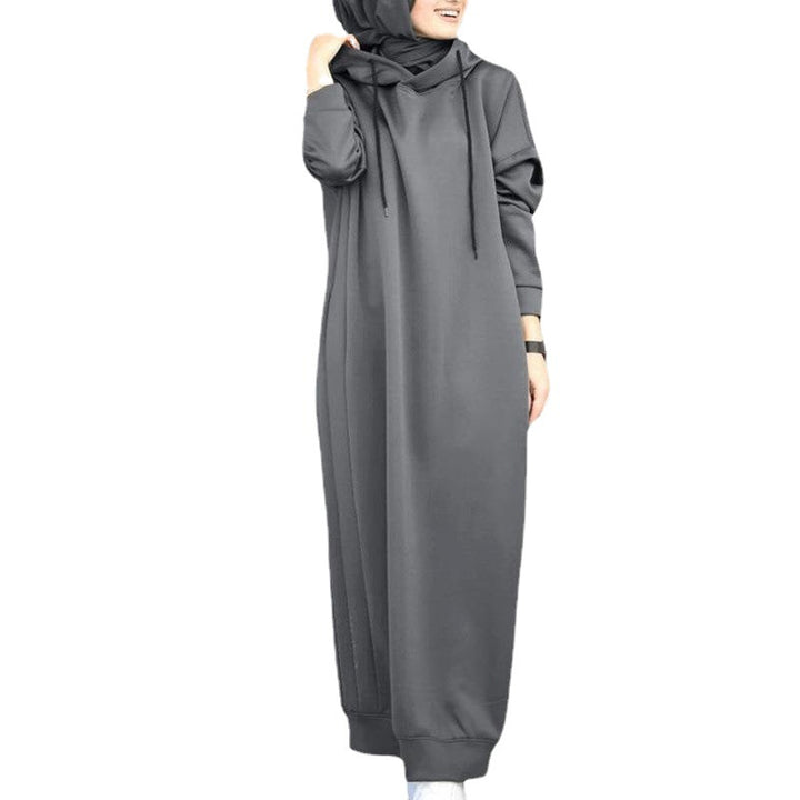 Ladies fashion hoodie-jumpsuit with textured cut and side pockets Lune London