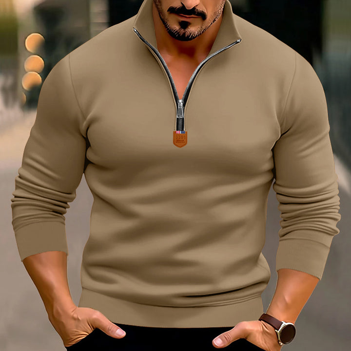 Men's sweater with half-zip and high-quality knitted structure Lune London