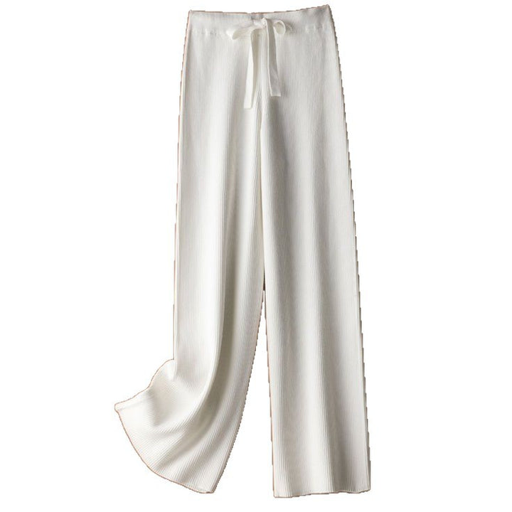 Pantalons Palazzo larges pour femmes avec ceinture à nouer décontractée Chic & Stil