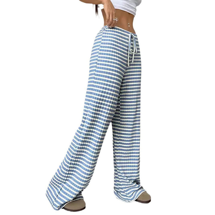 Wide leisure pants for women with elastic waistband and drawstring Lune London