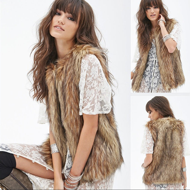 Ladies Soft Faux Fur Gilet with Open Cut and Soft Inner Lining Lune London