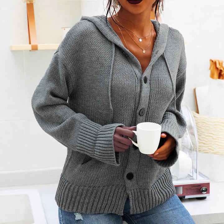 Women's Cozy Cardigan with Hood and Practical Pockets Lune London