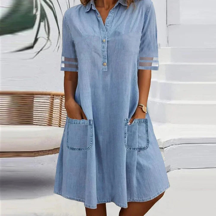 Robe chemise pour femme avec poches pratiques et coupe moderne Chic & Stil