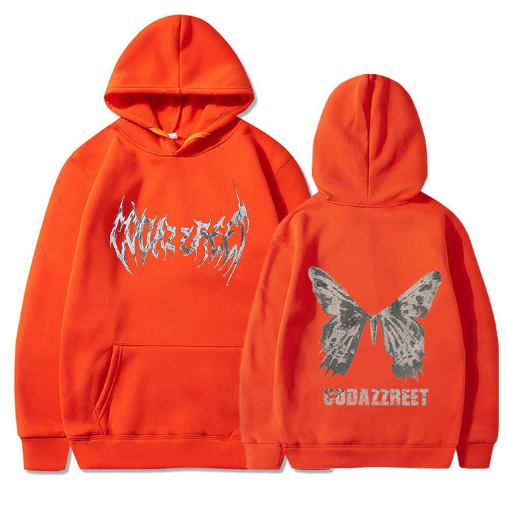 Women's hoodie with eye-catching butterfly design and artistic lettering Chic & Stil