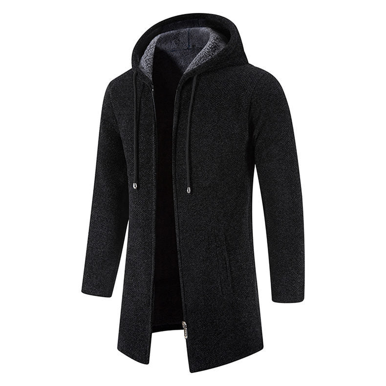 Premium fleece jacket for men, hooded and with side pockets Lune London