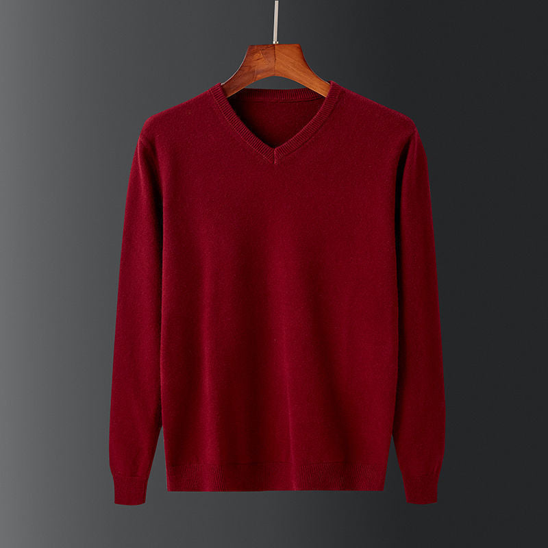 Elegant men's sweater in fine wool with V-neck Lune London