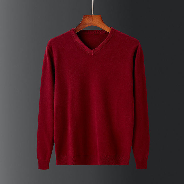 Men's Elegant V-Neck Pullover Made Of Fine Wool Lune London