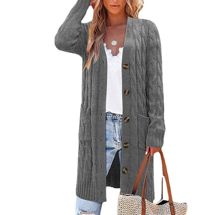 Ladies Chunky Knit Cardigan with Pockets and Chic Button Details and Nursing