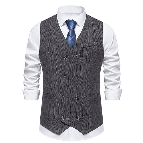 Elegant double-breasted vest for men with textured design Lune London