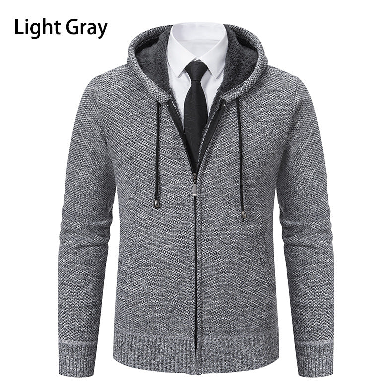 Men's knit jacket with modern cut and practical zipper Lune London