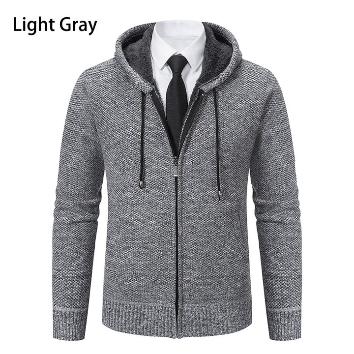 Men's knit jacket with modern cut and practical zipper Lune London