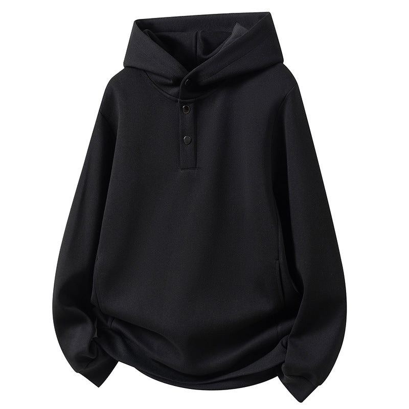 Men's hoodie sweatshirt with button placket and kangaroo pocket Lune London