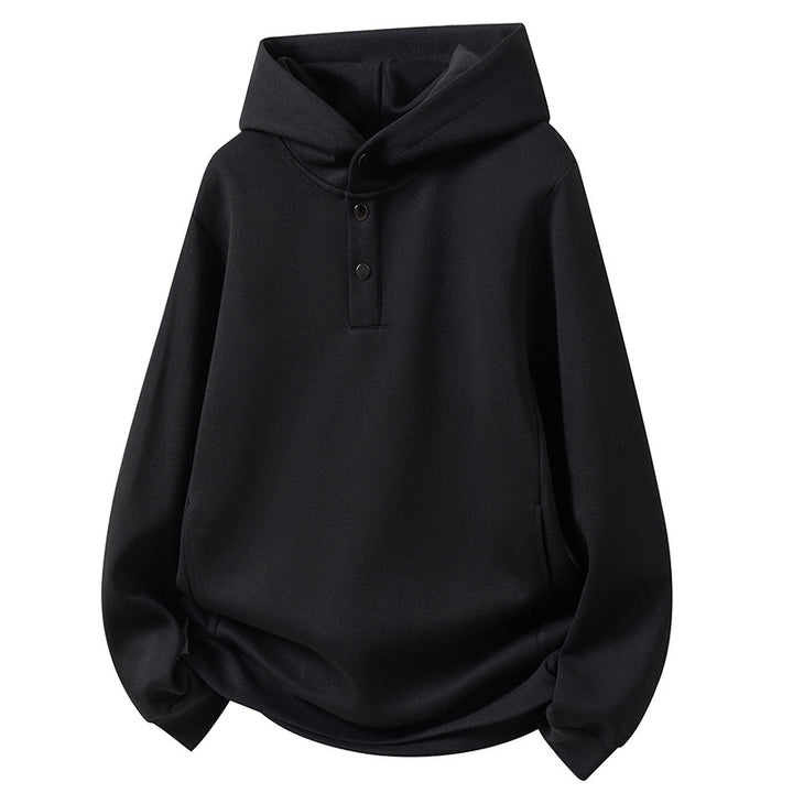 Men's hoodie sweatshirt with button placket and kangaroo pocket Lune London