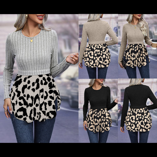 Trendy women's top in layered look with animal print Lune London