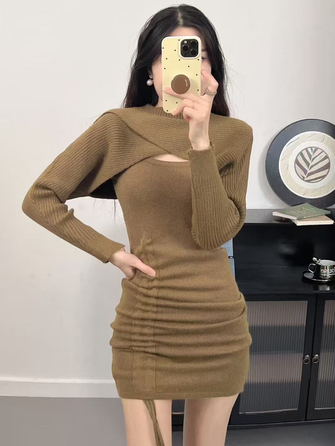 Knit dress for women with the look of an oversized sweater and details - Lune London