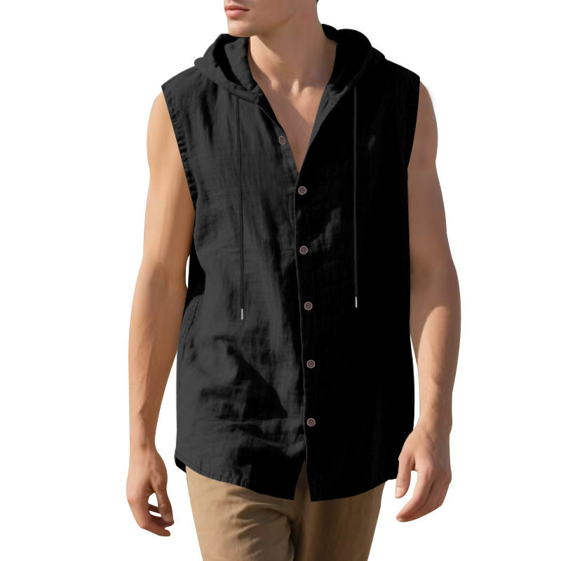 Men's tank top with hood in lightweight fabric Lune London
