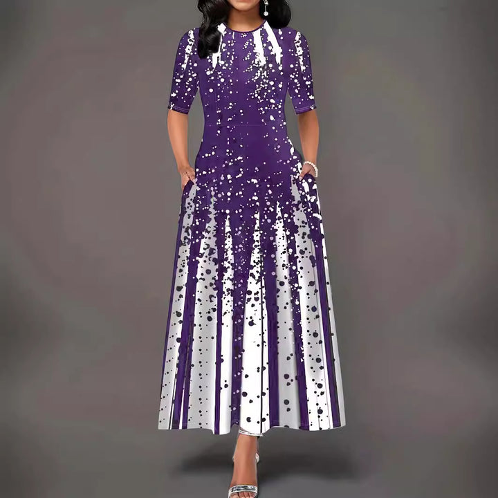 Maxi dress for women with creative splash pattern Lune London