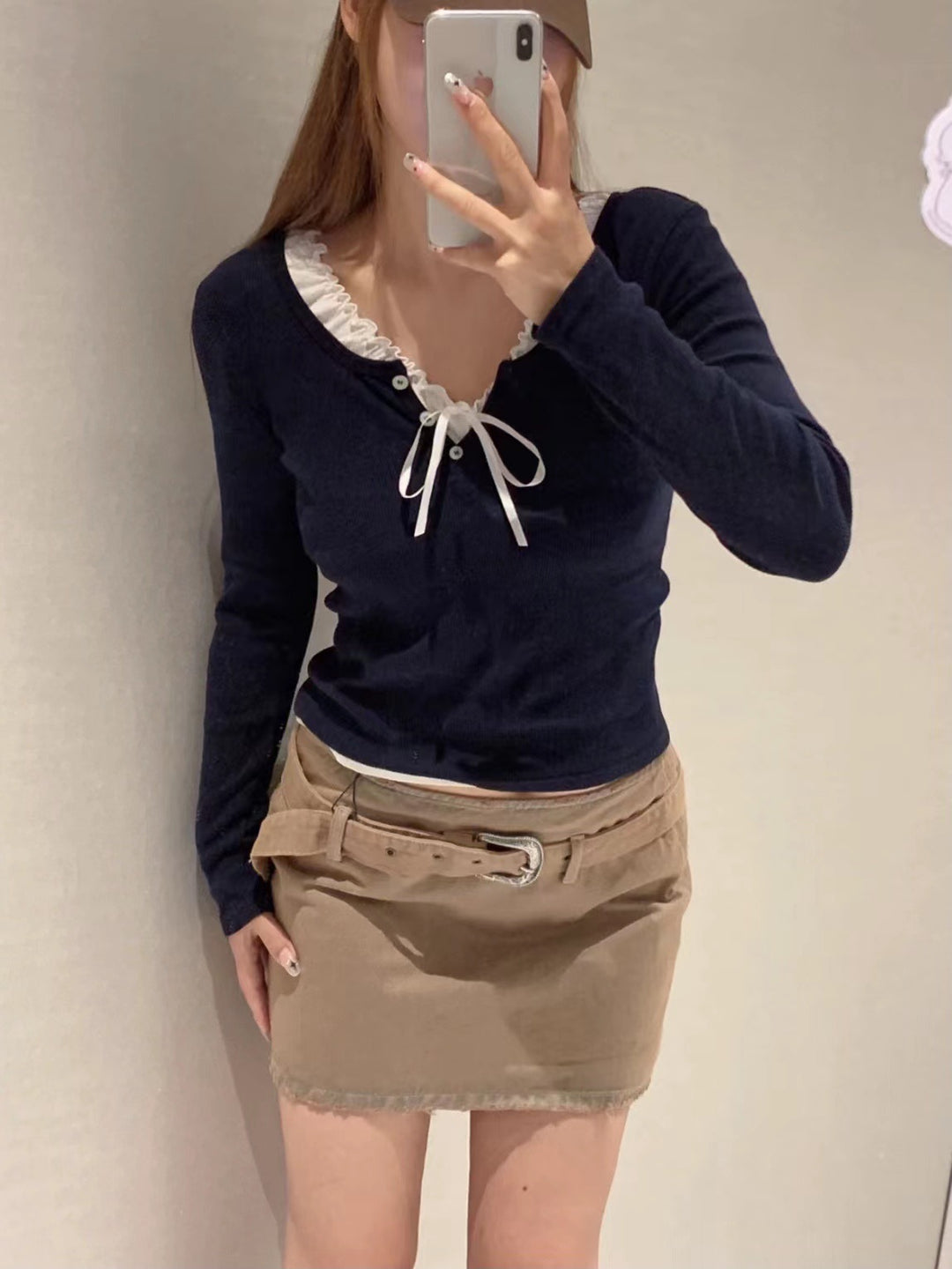 Chemise Henley à manches longues pour femmes en mélange de coton doux Chic & Stil