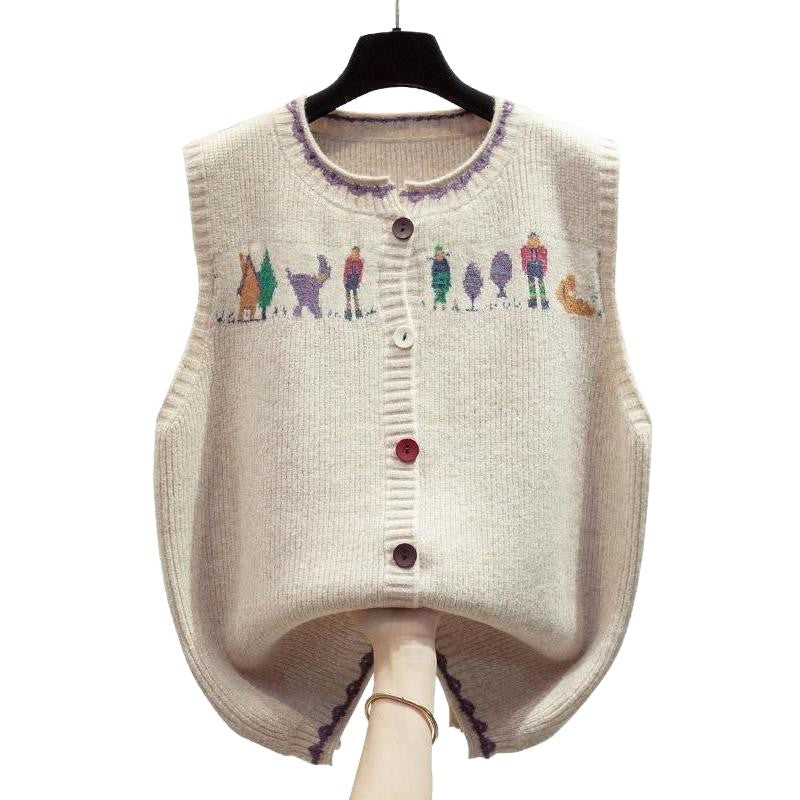 Gilet tricoté pour femmes avec motif ludique Chic & Stil